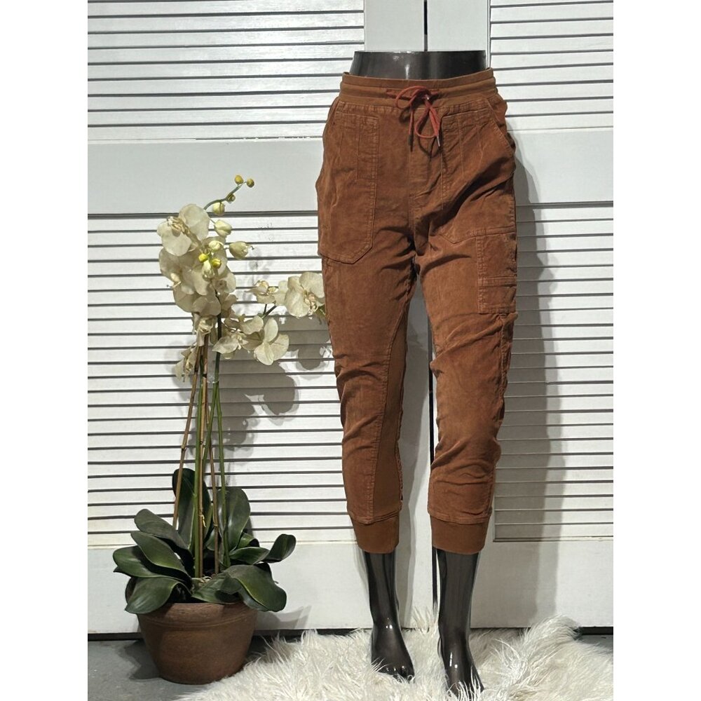 Anthropologie Women's Brown Leigh Corduroy Elastic Cuffs Joggers Size M 3090